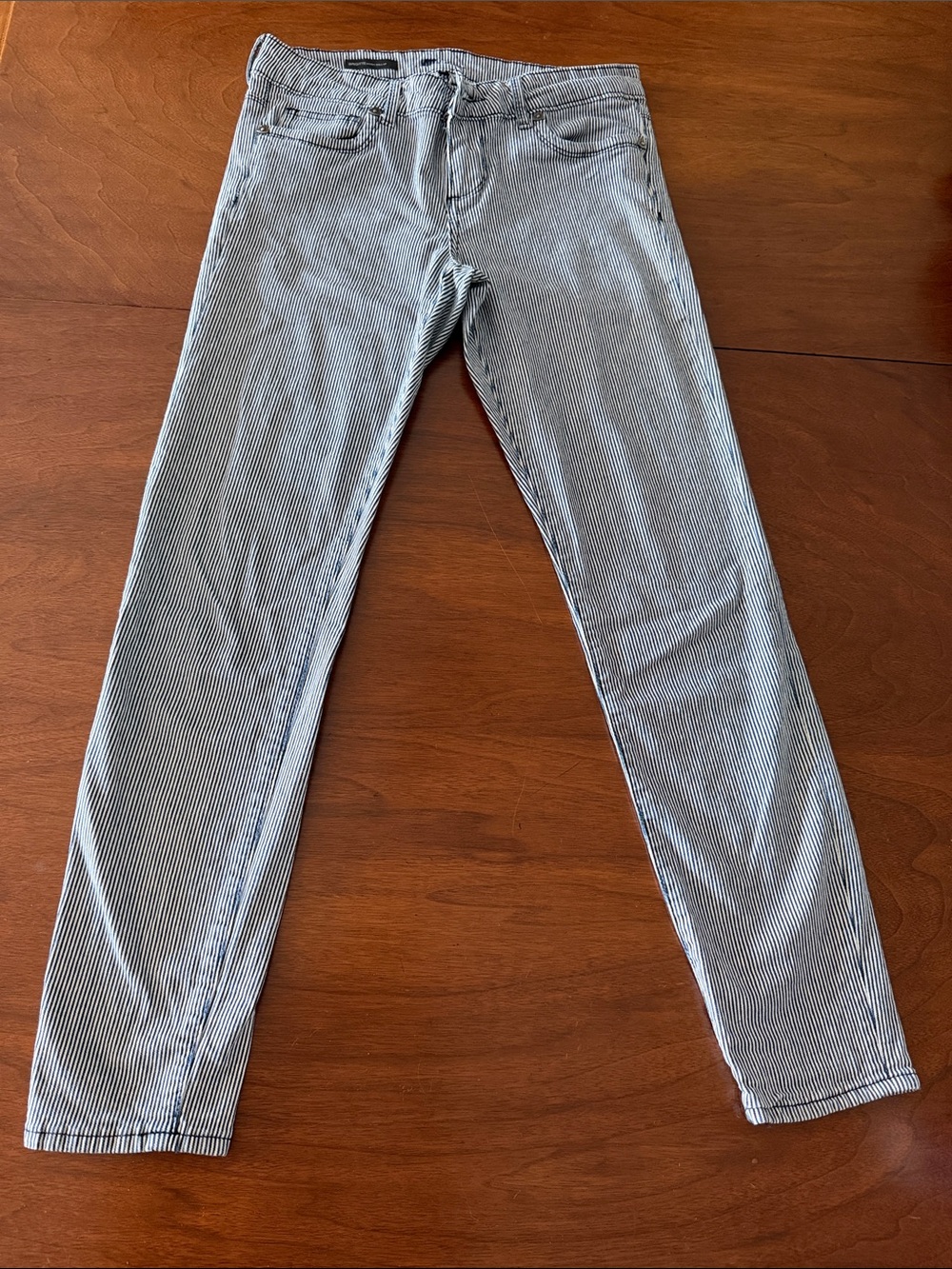 Kut from the Kloth Striped Skinny Jeans - Blue & White size 4